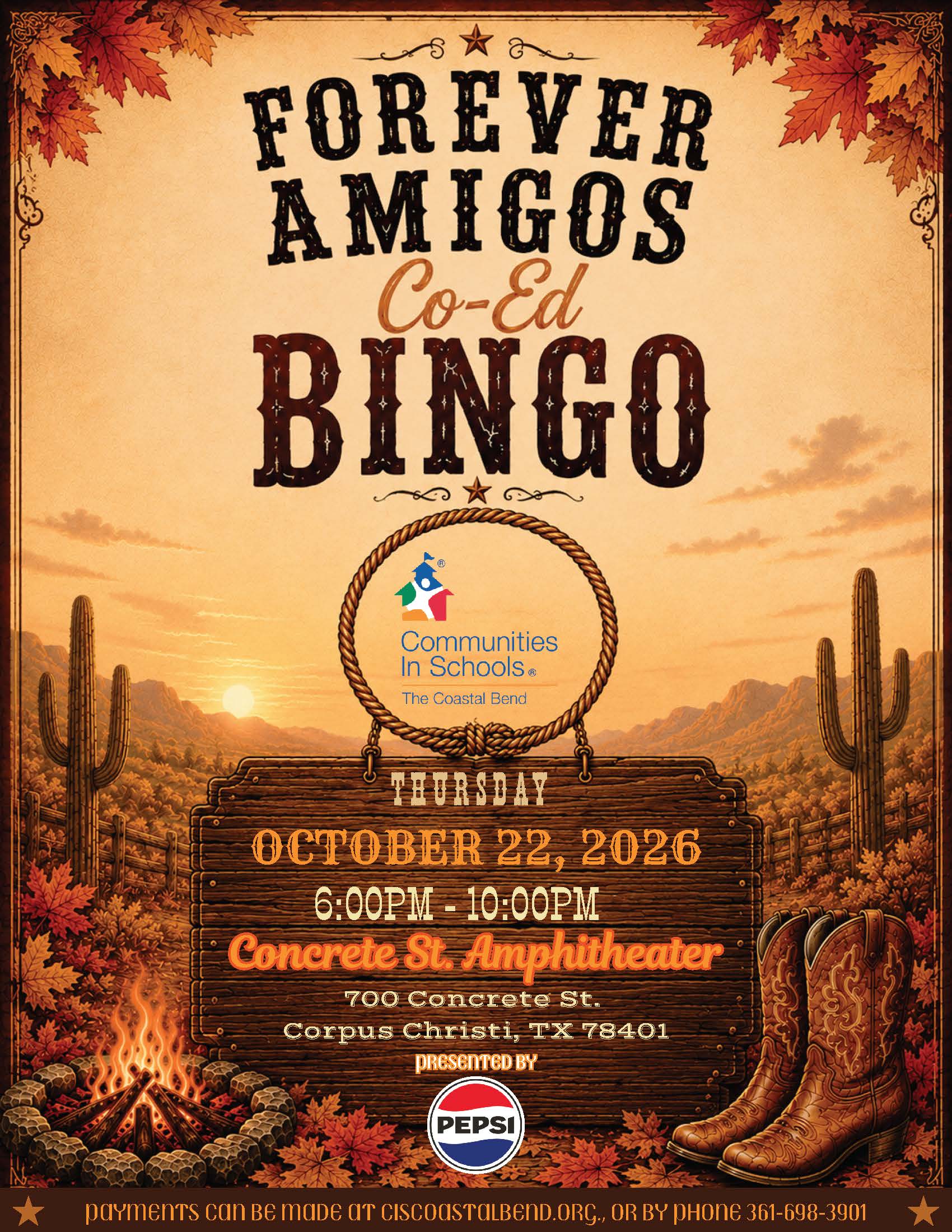 Forever Amigos Bingo flyer 2026 Cover